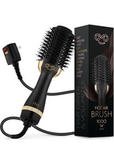 Professional Blowout Hair Dryer Brush, Black Gold Dryer and Volumizer, Hot Air