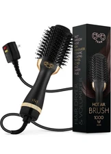 Professional Blowout Hair Dryer Brush, Black Gold Dryer and Volumizer, Hot Air 