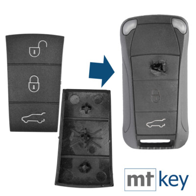 2x Tastenfeld 3 Tasten Gummi für PORSCHE 955 Cayenne 9PA Klappschlüssel KEY FOB