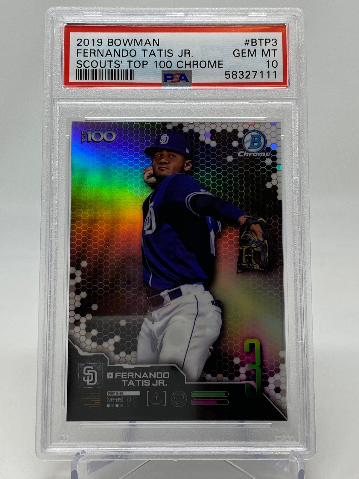 2019 Bowman Chrome Fernando Tatis Jr. Rookie Card - PSA 10 view 7