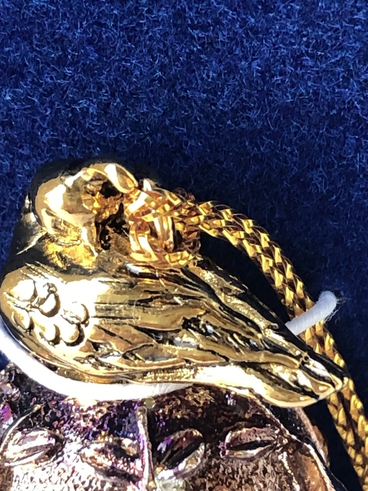 Perdiz en un pero 2002 campana de metal fundido pera oficina noroeste EE. UU. adorno Foto 4 de 4