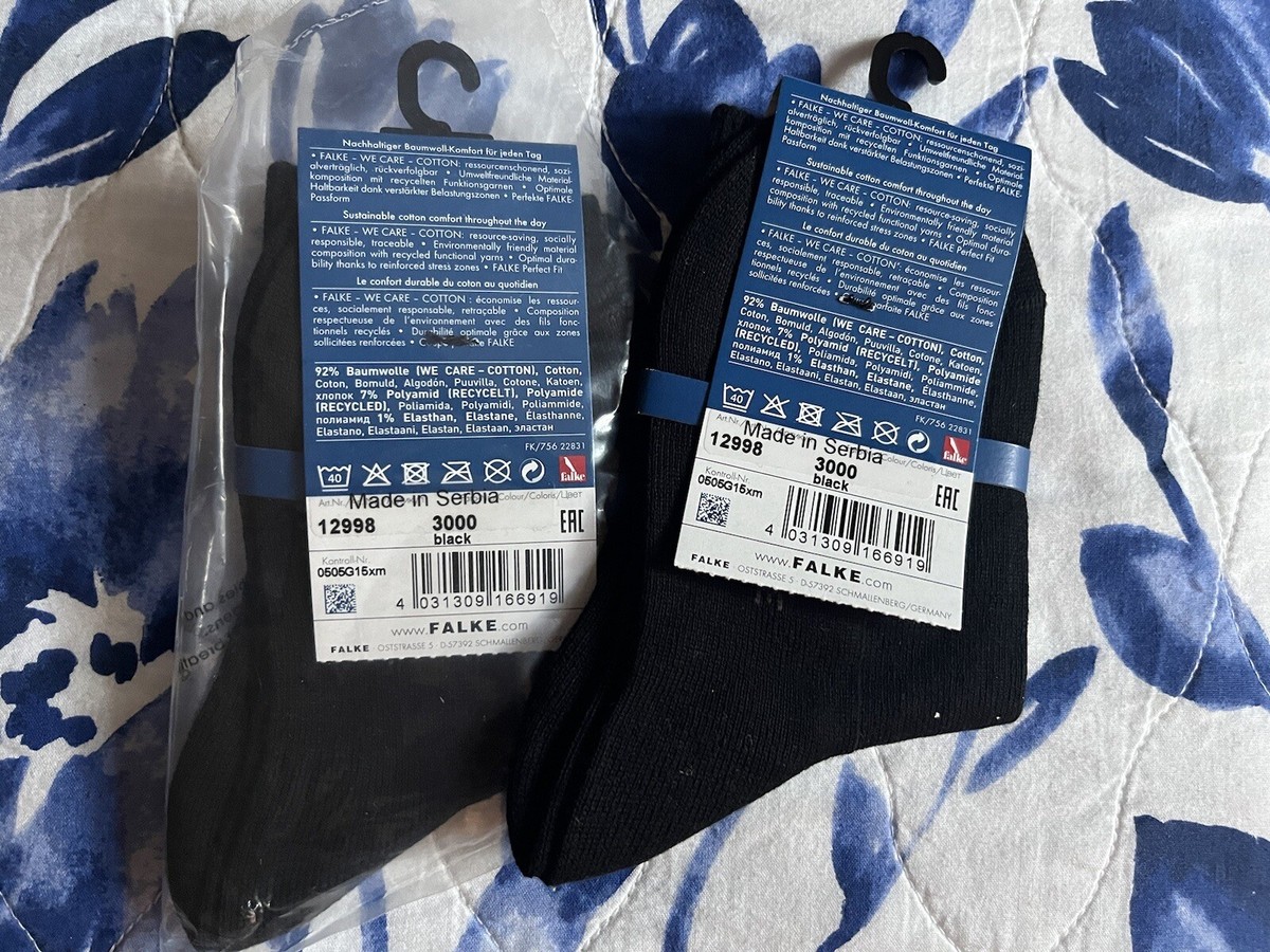 Falke Kids Cotton Black Socks US Kids 10-12.5 New 2 Pairs Falke Kids Cotton Black Socks US Kids 10-12.5 New 2 Pairs