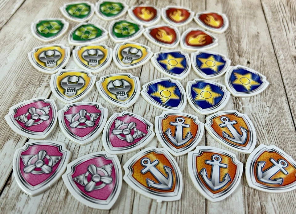 Paw Patrol Race To The Rescue Adventure Game Replacement Pieces 30 Badge Tiles - Image 2 of 4