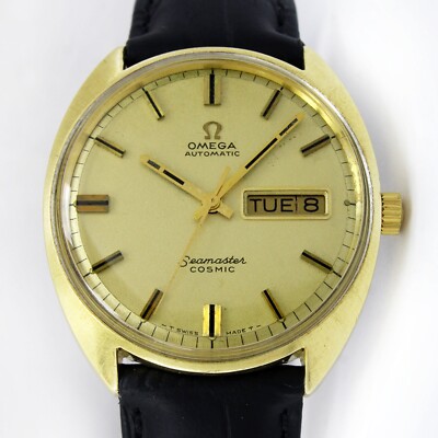 Vintage Omega Seamaster Cosmic D/D 36mm Original Champagne Dial Watch C.1967s