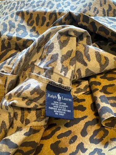 Pair of Vintage 1998 Ralph Lauren Aragon Leopard Print Pillowcase 29"x20" - Picture 6 of 16
