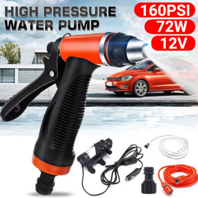 High Pressure Water Pump Gun Car Washer Portable12V Electric Self-Priming Kit US