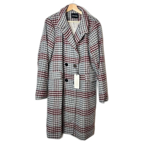 Women’s Winter lapel Collar Woolen Plaid Double Breasted Long Peacoat Jacket XL. - Picture 9 of 12