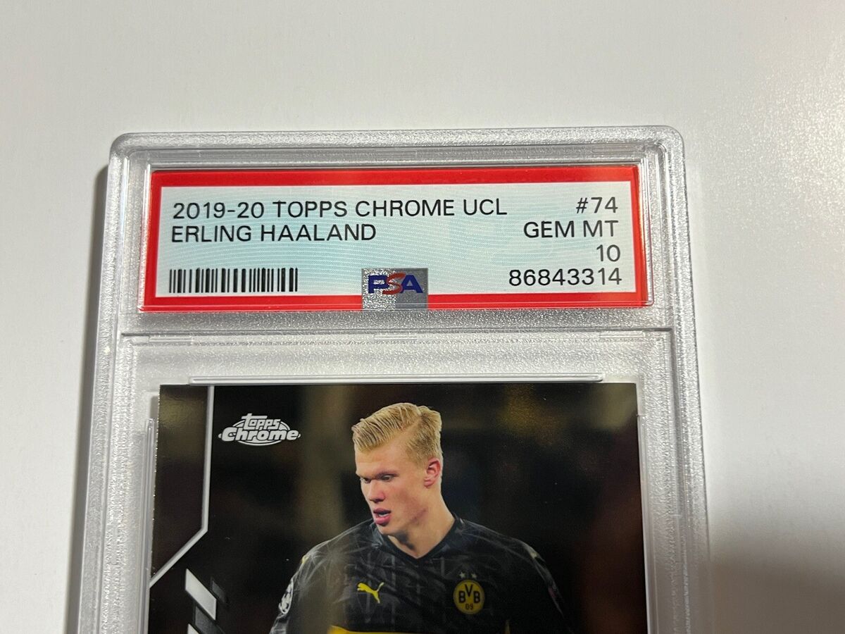Erling Haaland Rookie Card PSA 10 Topps 2019-20 Chrome UCL Erling Haaland Rookie Card PSA 10 Topps 2019-20 Chrome UCL
