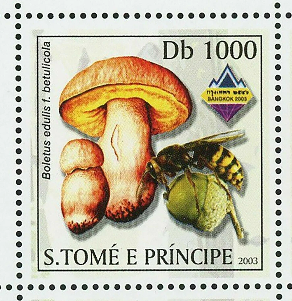 Sello de setas y abejas Boletus Luridus Boletus Impolítus S/S MNH #2001-2006 Foto 2 de 4