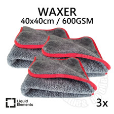 3xLiquid Elements - Waxer Mikrofaser Allroundtuch / Auto / Lack / 600GSM/40x40cm