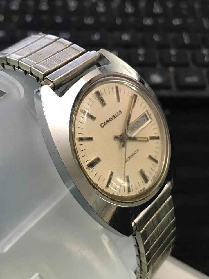 Bulova Caravelle 37mm Men's automatic watch Swiss Made 17J day/date, Run (Y61) - Image 4 of 4