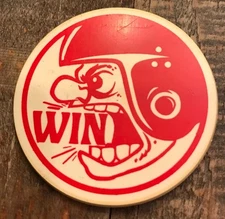 Vintage 1980s WIN Football Button Pinback Unique TTC Trammell Co