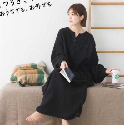 Womens Fashion Japanese Style Round Collar Long Sleeve Loose Cotton Linen Dress | eBay Womens Fashion Japanese Style Round Collar Long Sleeve Loose Cotton Linen Dress | eBay