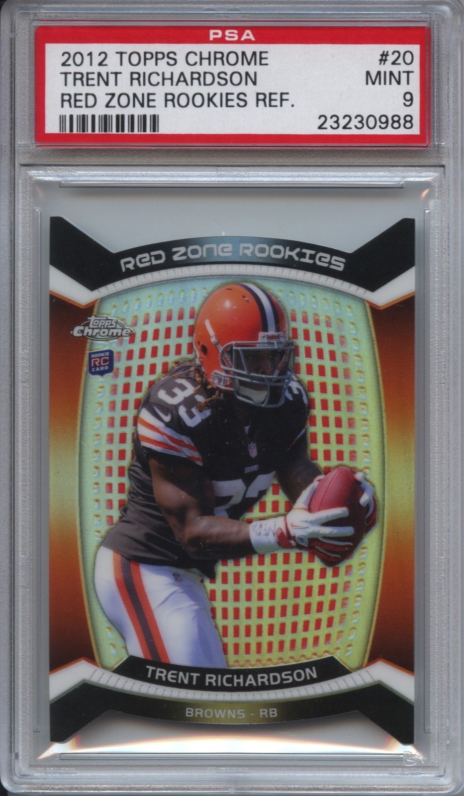 Trent Richardson Topps Chrome Red Zone Rookies Refractor #20 Base