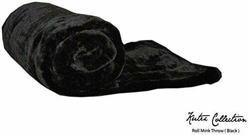 Super Morbido Pile Ecopelliccia Flufy Lancio Rotolo Visone Grande Divano Letto Coperta Nero UK - Foto 3 di 4