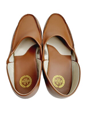 L.B. Evans 9 M Chicopee Slippers Brown Leather Classic Moccasin House Shoe EUC LB Evans Mens 9M Chicopee Slippers Brown Leather Classic  main image 2