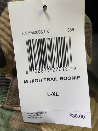 Hurley High Trail Boonie Hat Full Brim, Toggle Strap, CAMO Sz M L 100% Cotton - Picture 5 of 7