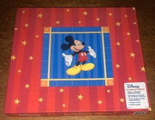 New Disney Mickey Mouse Scrapbook Photo Memory Album 12x12 Red Striped Stars NIP
