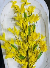 Silk Forsythia Stem 22  Yellow Artificial Spring Branch Floral Arrangem