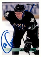 Grant Ledyard Signed Auto 1994-95 Topps Premier card Dallas Stars