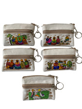 Lot 3 Peruvian Handmade Suede Coin Purse - Monedero de Gamuza