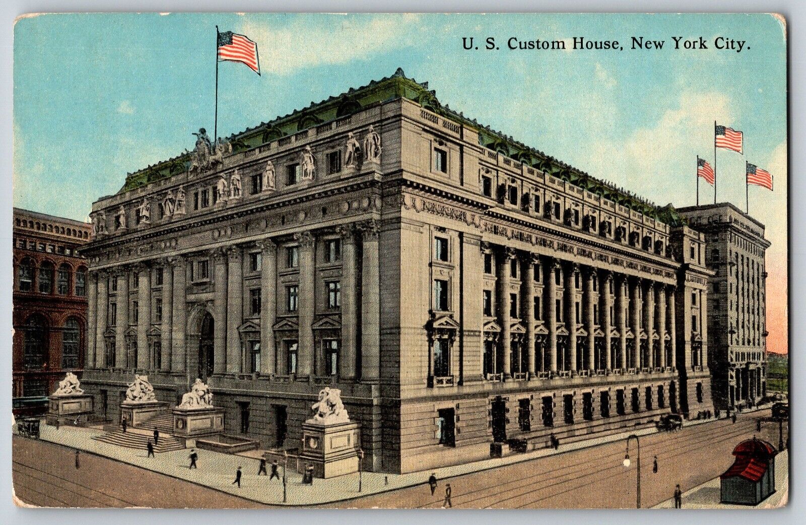 New York NY - U.S. Custom House Building - Vintage Postcard - Unposted