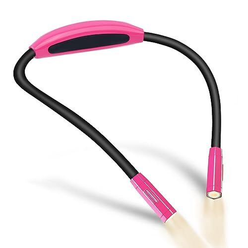 Lightweight Neck Reading Light, Book Light for Reading in Bed, Rose Red