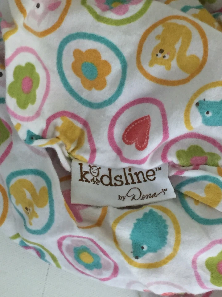 KIDSLINE by DENA  FITTED CRIB SHEET multi-color Animals Hearts Flowers and Dots - Image 3 of 4