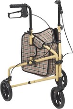 Drive Medical Winnie Lite Supreme 3 Wheel Rollator Rolling Walker, Tan/Plaid