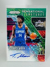 2019-20 Panini Prizm Terance Mann RC Sensational Signatures Green Shimmer #07/25