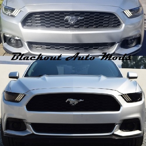 2015 2016 2017 Mustang Headlight Blackout Kit Smoked Vinyl Protective