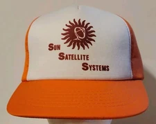 Sun Satellite Systems Hat Trucker Foam Snapback Winter Orange Cap 