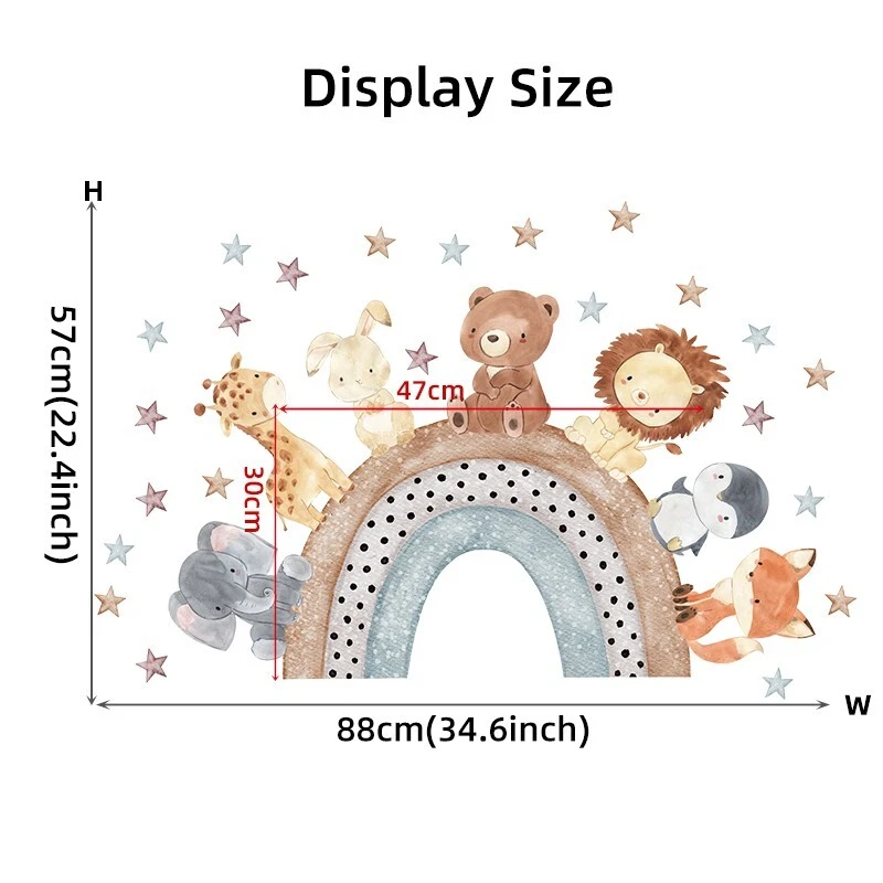 Animal waterproof Wall Sticker Vinyl Decal Decor Removable nursery Kids Art Baby - Image 3 of 4