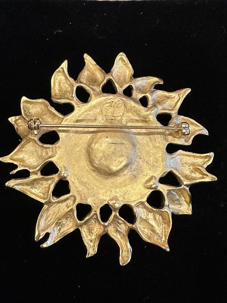 希少 ヴィンテージ 大ぶりKARL LAGERFELD ブローチ VINTAGE KARL LAGERFELD SUNFLOWER BROOCH PIN | eBay
