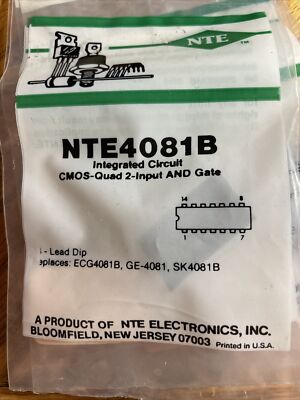 NTE NTE4081B IC CMOS, Quad, 2-Input AND Gate
