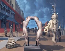 "Money Surrealism" Dr. Shrinker, Art Poster Giclee Print 17 x 22