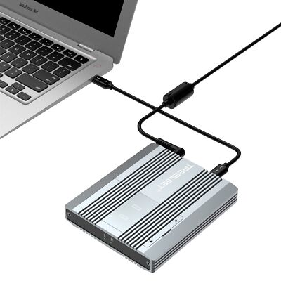 USB C 40Gbps Two-Slot M.2 NVMe SSD Enclosure Compatible with Thunderbolt 3, T...