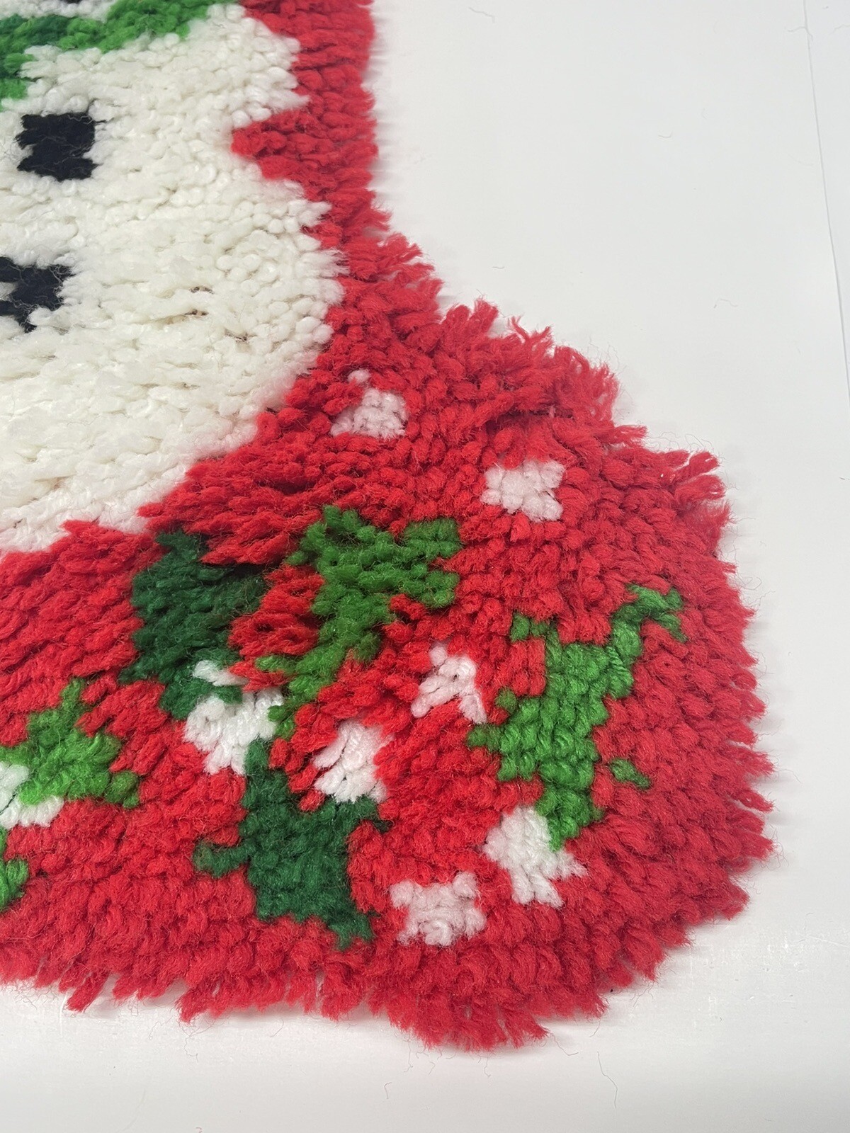 Vintage Latch Hook Rug Snowman Holiday Christmas Stocking Completed 19" eBay