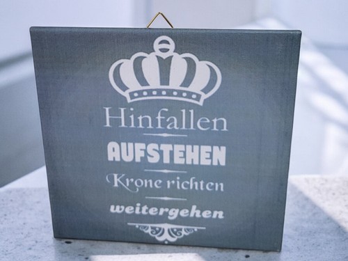 Bildfliese / Motivfliese aus Keramik (15 x 15 cm) Spruch Krone richten... (036) - Picture 4 of 12
