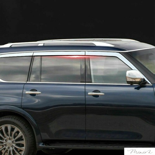 Chrome Window Visor Vent Shades Sun Rain Guard For Infiniti QX56 QX80 2010-2022 - Foto 4 di 8