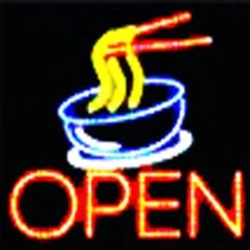 Ultra Bright LED Neon Light  Animated Motion Pho Noodle Open Business Sign L63
