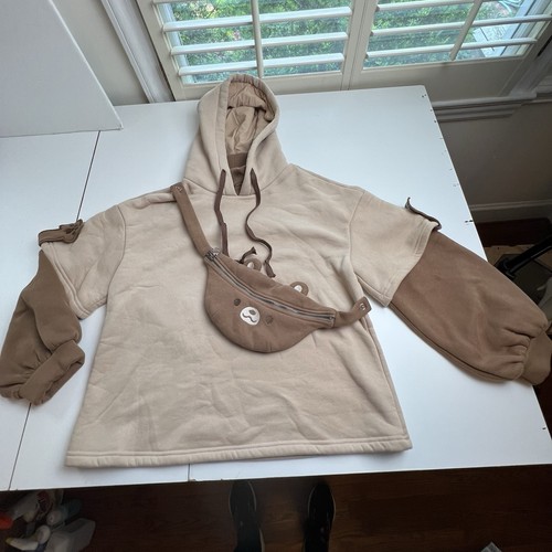 Sennvbuluo Teddybär Hoodie Damen Größe Medium Bauchtasche süß gebraucht, in einwandfreiem Zustand - Bild 2 von 14