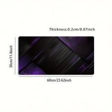 1pc Large-sized Esports Gaming Mouse Pad with Black and Purple Geometric Line-