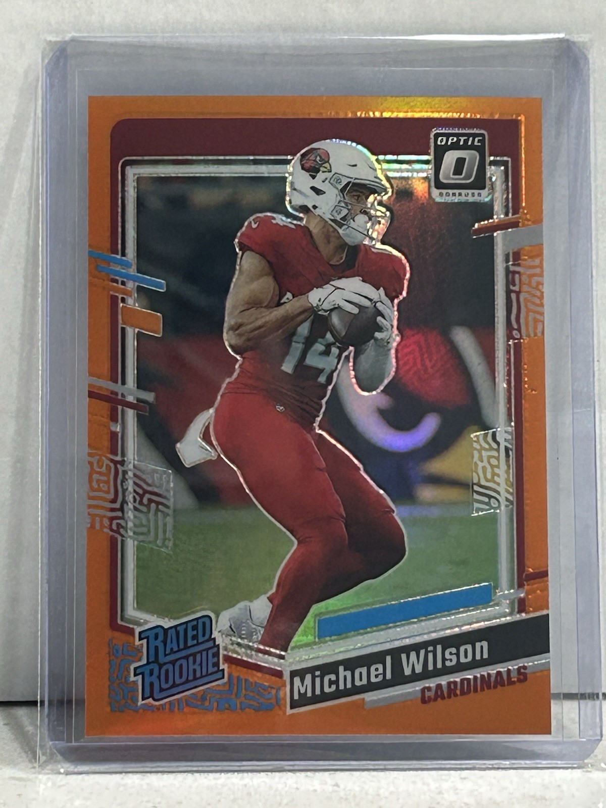 2023 Panini Optic Michael Wilson Rated Rookie Orange Prizm /249 #204 RC