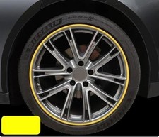 YELLOW Alloy Wheel Protectors Embellishers Rim Trim Strips Kit