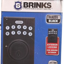 Brinks Electronic Deadbolt Matte Black Keypad Door Lock 2759-122 ANSI Grade 3 O9