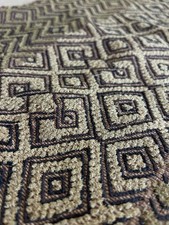 Vintage African Kuba Cloth Textile 19" x 16" Handmade Woven Raffia Geometric