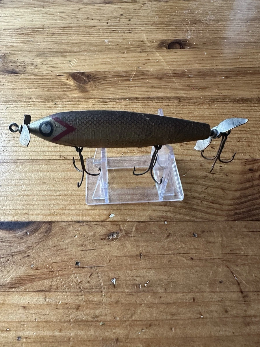 Leurre de pêche vintage Paw Paw Bait Co River Front 3 bois