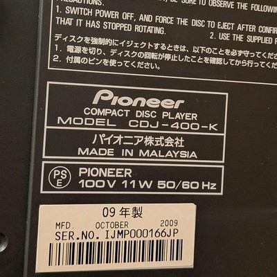 Pioneer CDJ-400-K Limited DJ CD Player MP3 Digital Turntable Blue