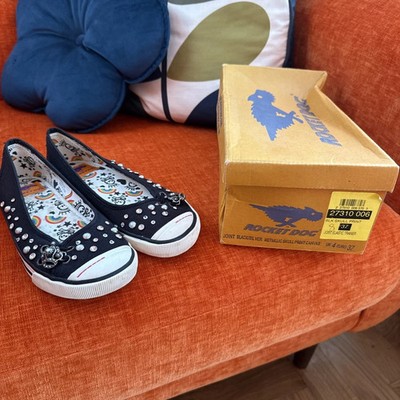 Rocket Dog Ballerinas schwarz mit Strassnieten Kronecharm 37 Canvas Ballerinas